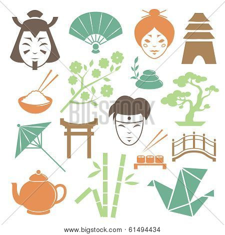 Japanese culture design elements collection