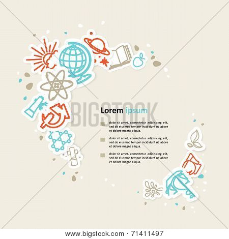 Background With Icons - School, Science