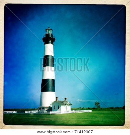 Instagram filtered image of the Bodie Lighthouse, Outer Banks, North Carolina