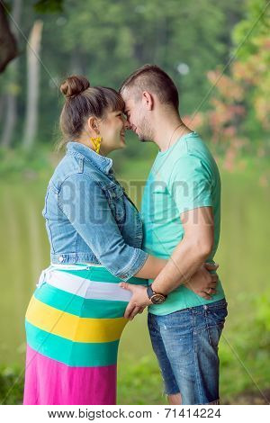 Happy couple expecting a baby