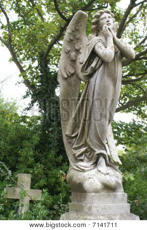 Mourning Angel And Cross