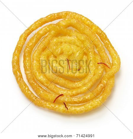  jalebi indian sweet isolated on white background 
