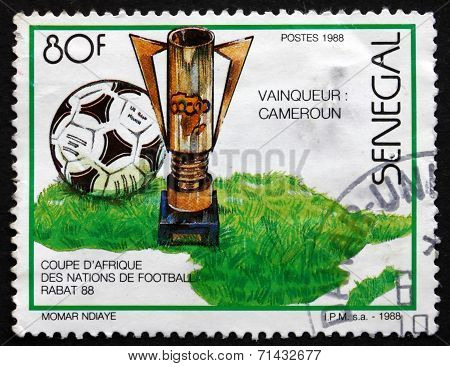 Postage Stamp Senegal 1988 Cameroun Winner