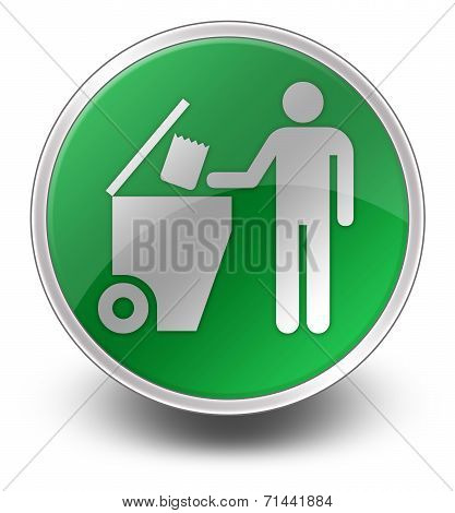 Icon, Button, Pictogram Trash Dumpster