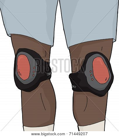 Isolated Knee Pads On Legs