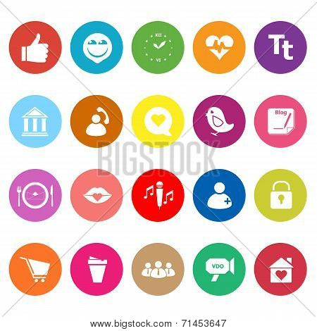 Chat Conversation Flat Icons On White Background