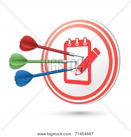 Service Concept Target With Darts Hitting On It