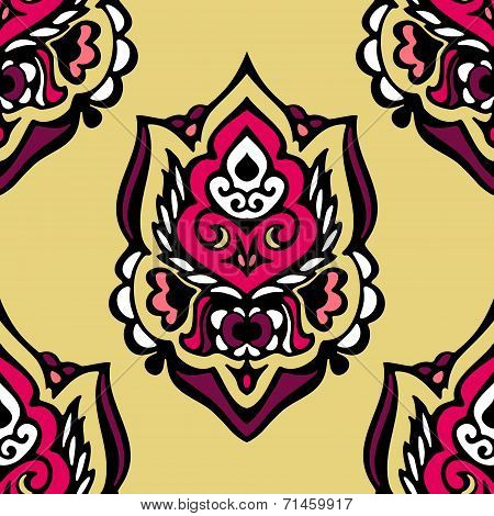 Seamless vintage Floral damask vector design