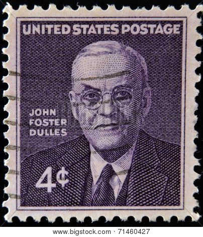 UNITED STATES OF AMERICA - CIRCA 1960: stamp printed in USA shows John Foster Dulles circa 1960