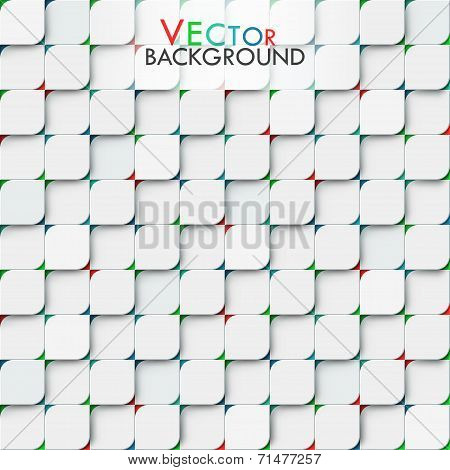 White modern vector geomitric background with little squares