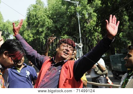 Dancing supporters