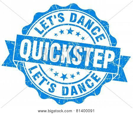 Quickstep Blue Grunge Seal Isolated On White