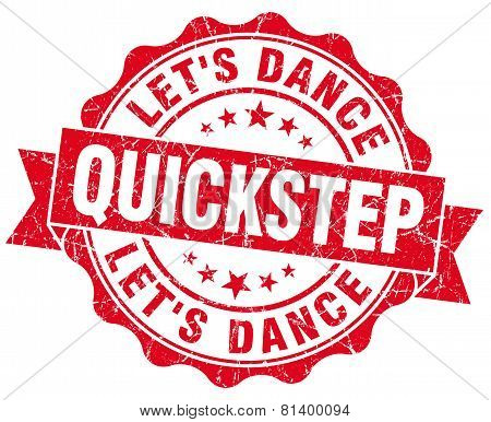 Quickstep Red Grunge Seal Isolated On White