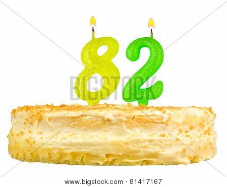 Birthday Cake With Candles Number Eighty Two