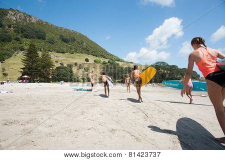 Mount Maunganui Beach Scenes.