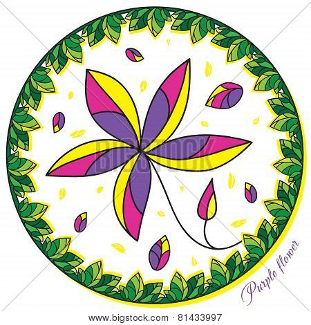 Postcard spring purple flower