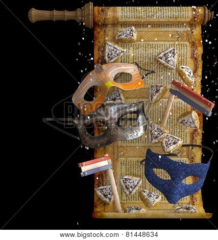 happy purim holiday, jewish traditional holiday back