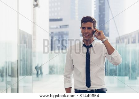 Businessman using a phone