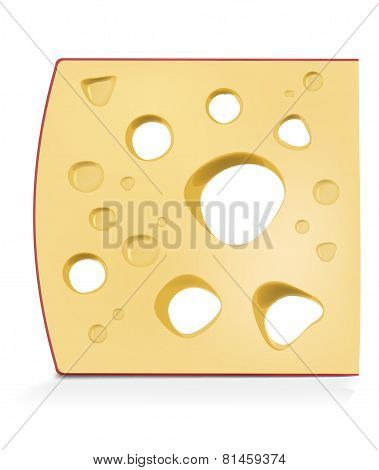 Piece Of Cheese Isolated On White