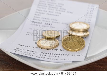 Bill And Tip On Plate