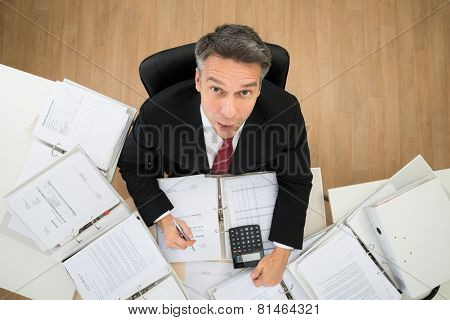 Businessman Doing Paperwork