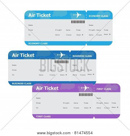Air Tickets Isolated on White Background