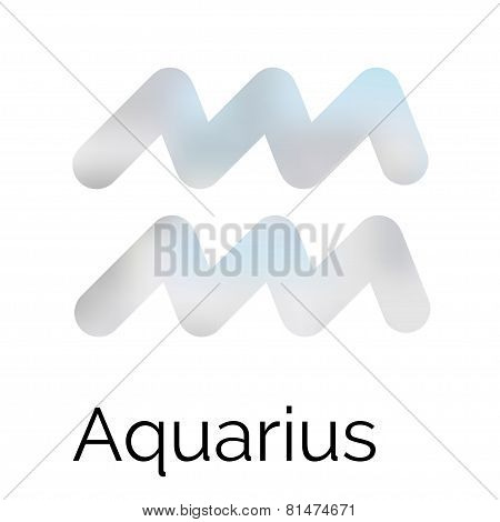 Zodiac Symbol Aquarius, Vector Sign.