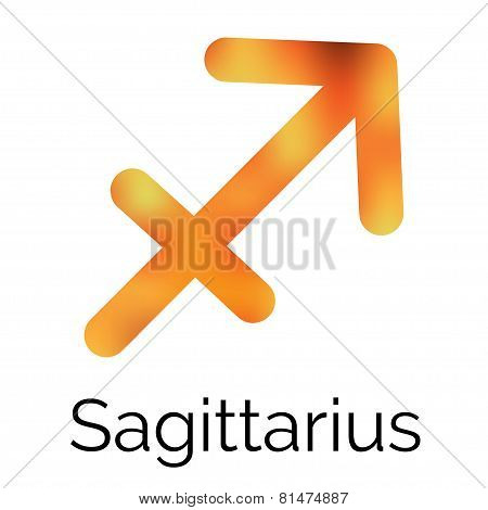 Zodiac Symbol Sagittarius, Vector Sign