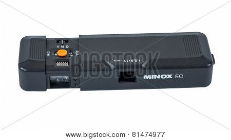 Minox Ec Subminiature Camera Isolated On The White Background