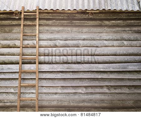 round log wall background