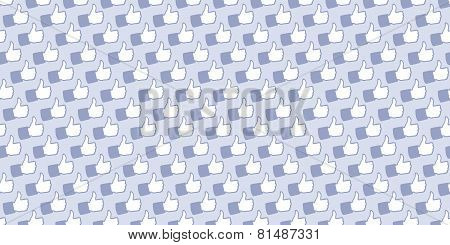 Light background with pattern generated from Like Hand icons