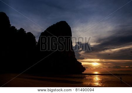 Cliffy Island At Sunset