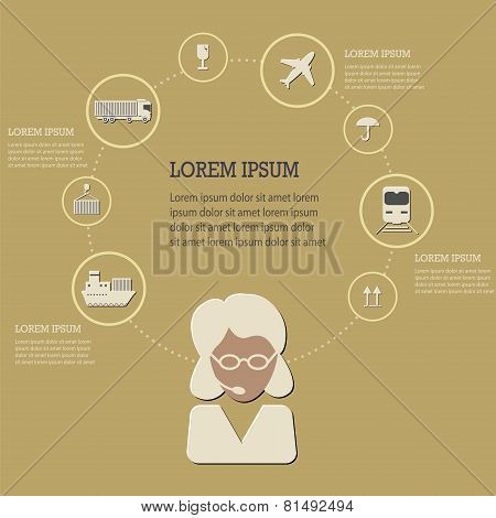Logistic Infographic Flat Icons Set