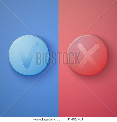 Web Infographic OK Cancel Yes No Colorful Buttons Layout with De