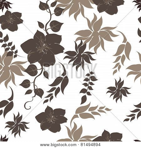 Seamless Floral Pattern Background - Illustration