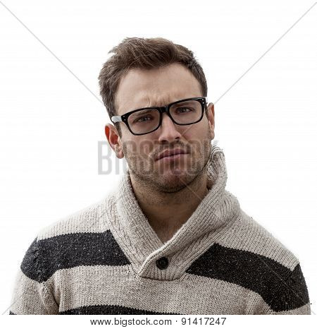 Portrait Of A Yound Perplexed Man