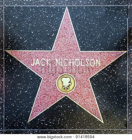 Jack Nicholson's Star On Hollywood Walk Of Fame