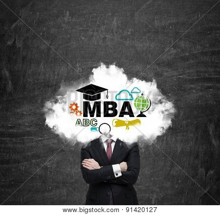 An Investment Banker Is Pondering Over The Master's Degree In Business Administration. Cloud With Th