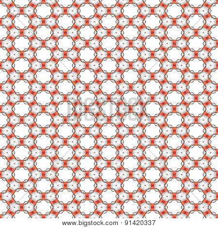 Seamless Abstract Red And Chrome Metallic Geometric Texture Or Background