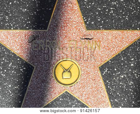 Errol Flynn's Star On Hollywood Walk Of Fame