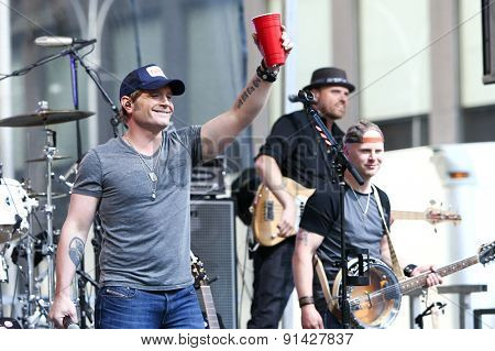 NEW YORK - MAY 22: Singer Jerrod Niemann performs at Fox and Friends' All-American Summer Concert Series on the corner of 48th Street and 6th Avenue on May 22, 2015 in New York City.