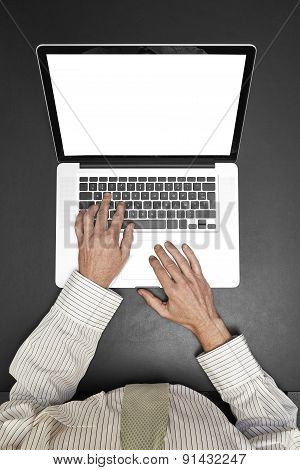Working On Laptop - From Above