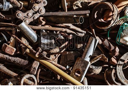 old and rusty hand tool