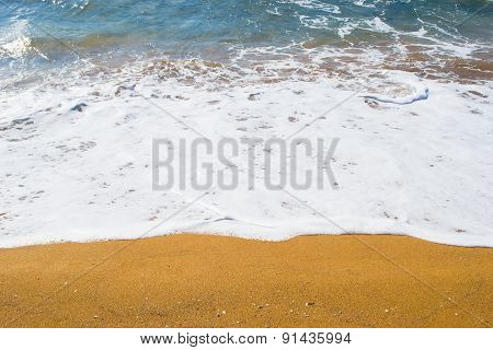 Close Up Of A Golden Shore In Sardinia