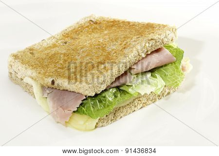 Sandwich With Ham, Cheese And Lettuce