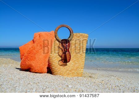 Straw Bag By The Shore