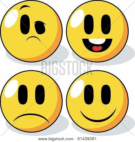 Cartoon Smiley Faces.