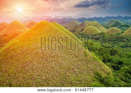Beautiful Chocolate Hills In Bohol, Philippines