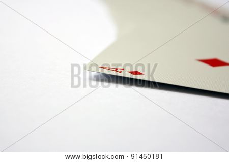 Playing Cards Spread close up on white background