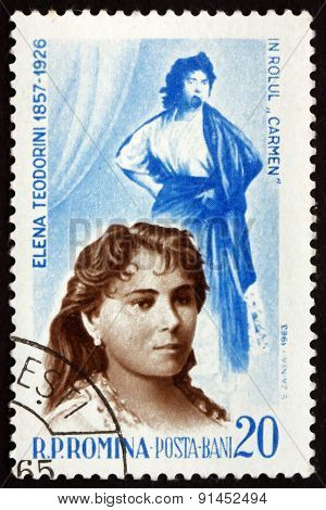 Postage Stamp Romania 1964 Elena Teodorini, Operatic Soprano